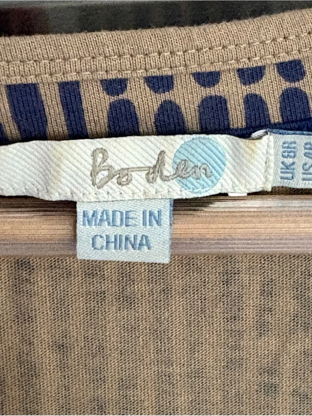 Boden Summer Jersey Patterened Knee Length Womens Blue Tan Dress Size 4R